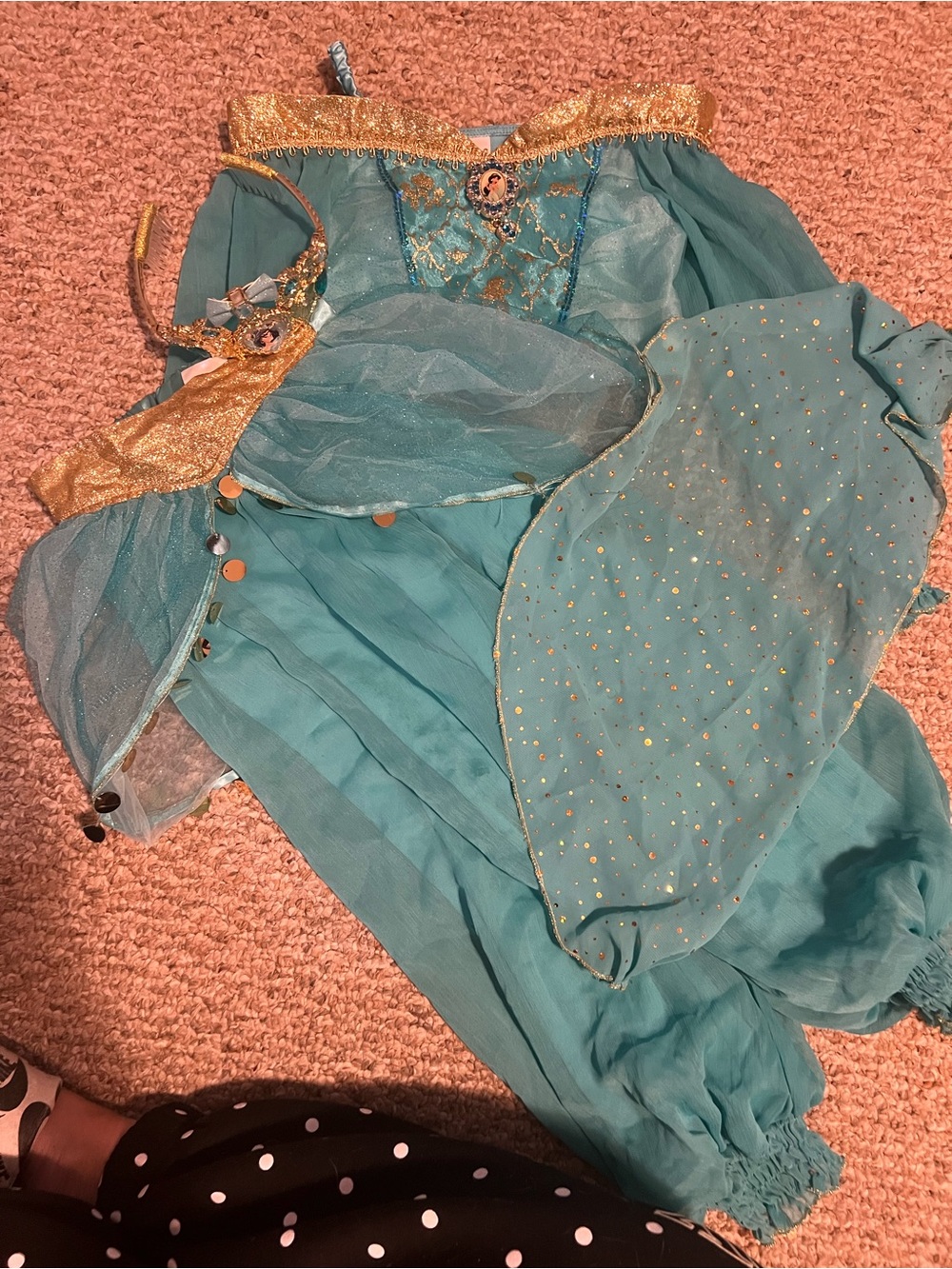 Disney Teal and Gold Princess Tunic Dress with Headband